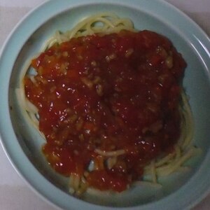 鶏ひき肉で！ミートソーススパゲッティ☆